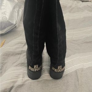 Fendi Black Combat Moto Boots